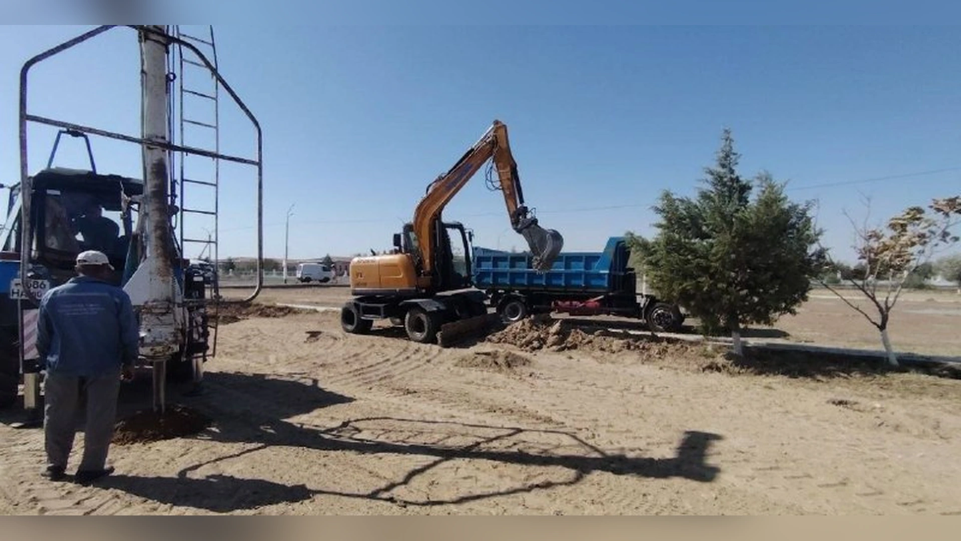 Gazli shahrida istirohat bog‘i barpo etish ishlari