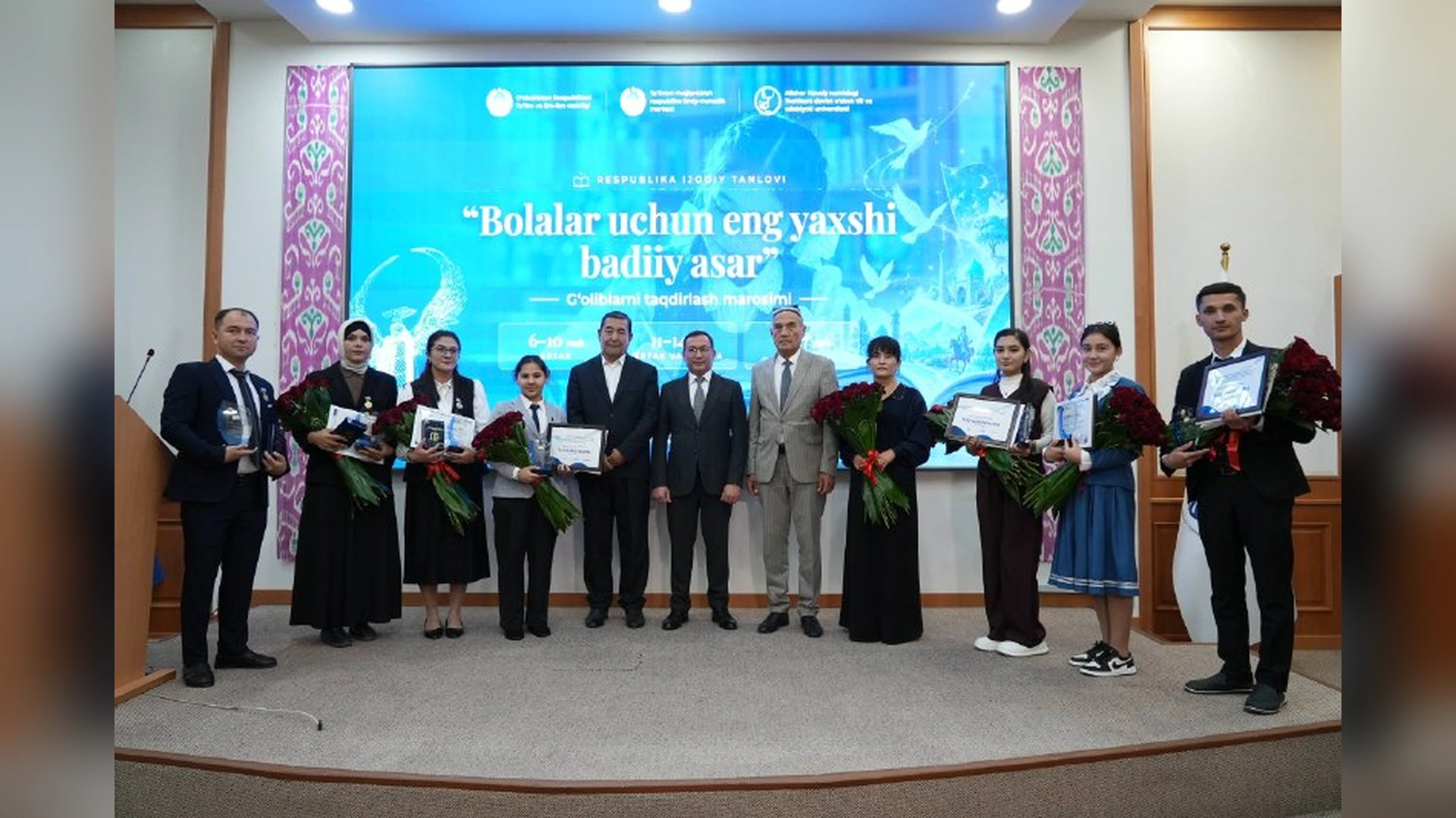 Bolalar uçun eng yaxşi badiiy asar tanlovi ğoliblarini taqdirlaş — 1-surat