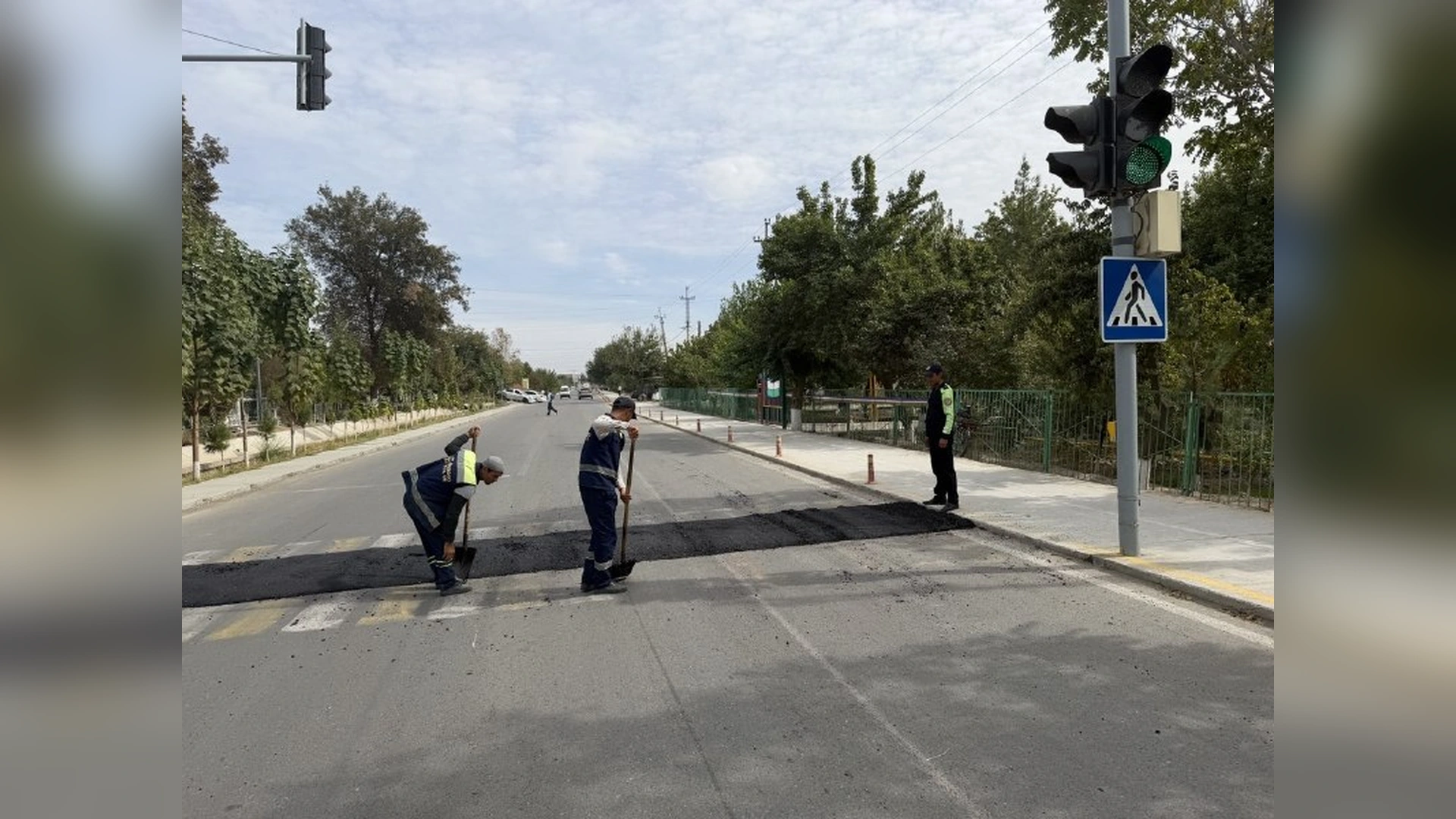 25-maktab yonida piyodalar xavfsizligi uchun yo‘l ishlari