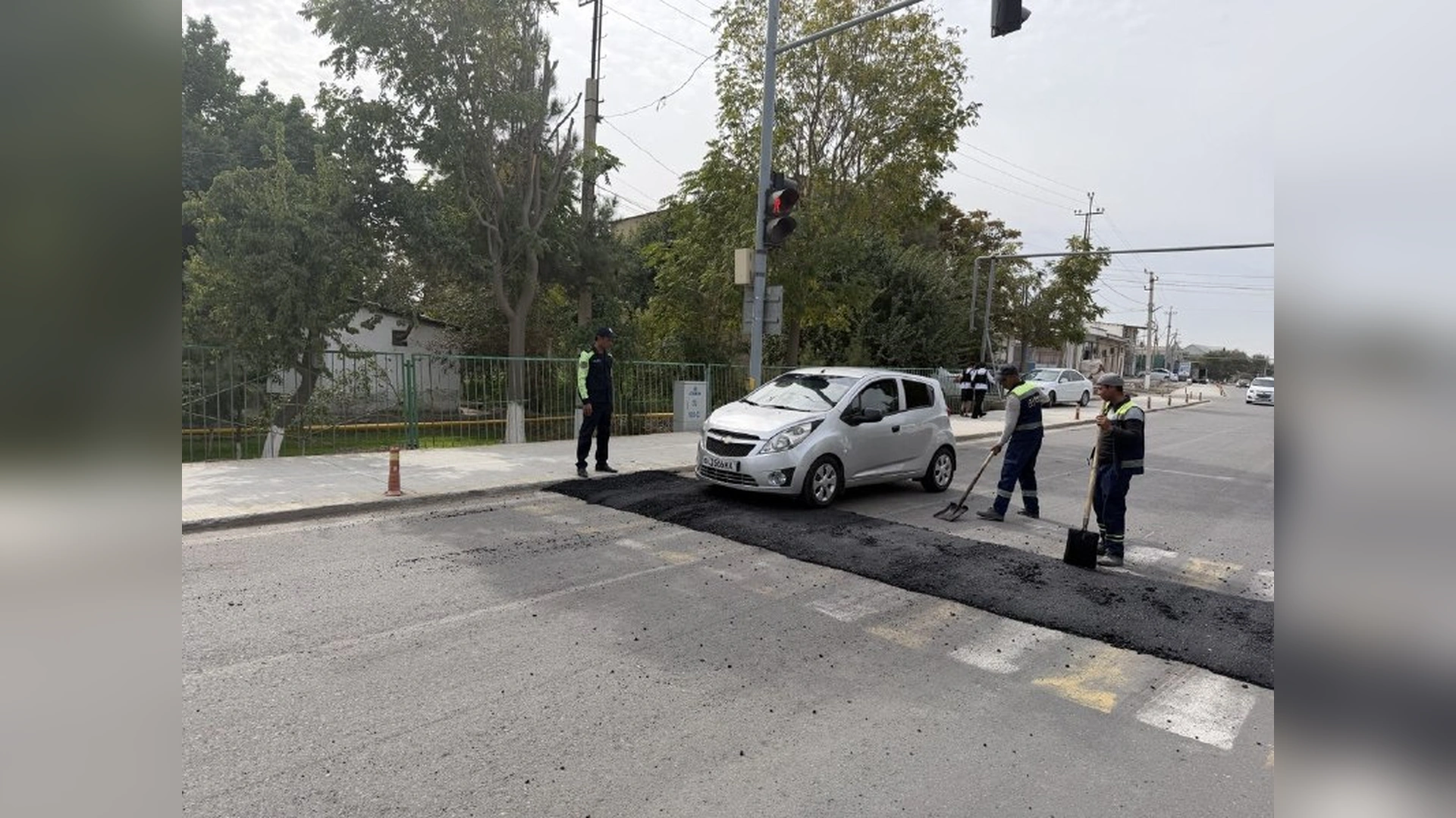 25-maktab yonida piyodalar xavfsizligi uchun yo‘l ishlari