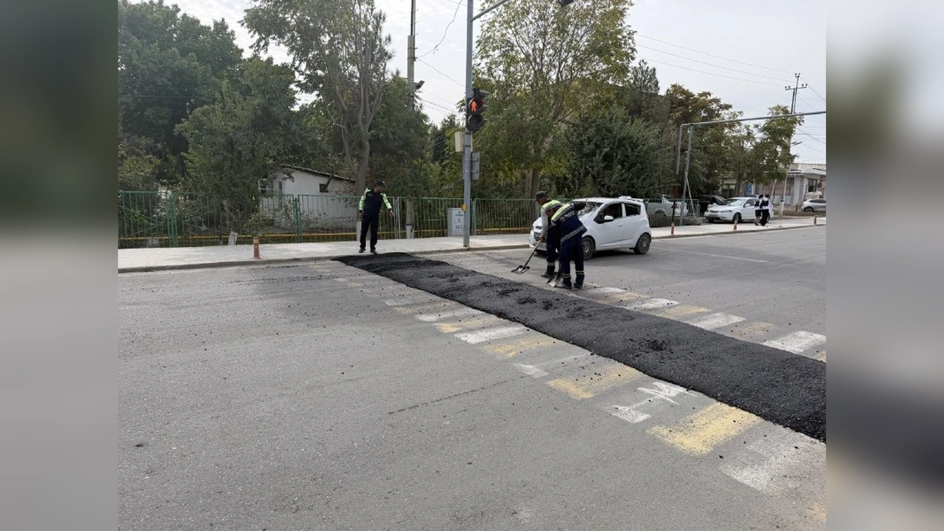 25-maktab yonida piyodalar xavfsizligi uchun yo‘l ishlari